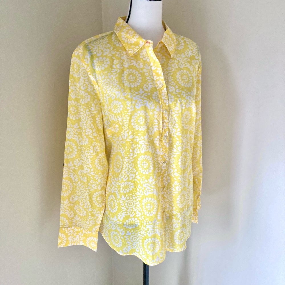 Talbots Floral Long Sleeve Button Down Top Size XL - Picture 4 of 7